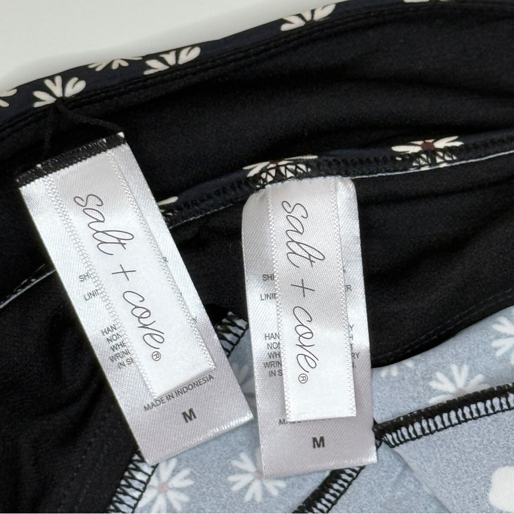 NWT | Salt + Cove | Daisy Print Bikini Set Two-Piece Swimsuit | Black | Size M - Picture 10 of 12